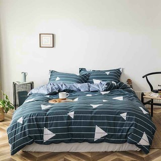 Set chăn ga gối Poly 4 món - kẻ