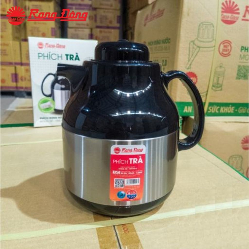 Phích pha trà giữ nhiệt Rạng Đông RD-1055 ST1.E 1 lít - ấm pha trà , chè có lõi lọc , lõi inox giữ nhiệt