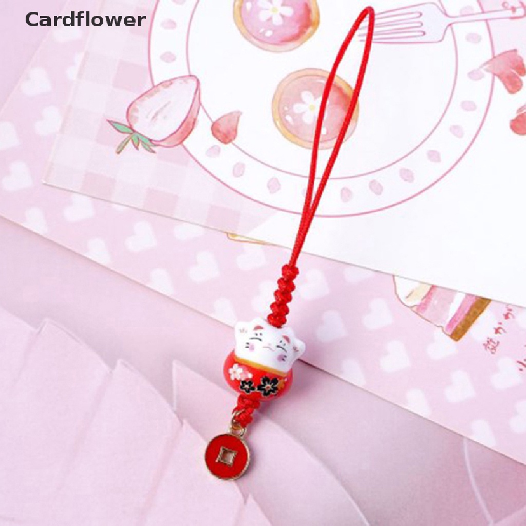 &lt; Cardflower &gt; Móc Khóa Điện Thoại / Chìa Khóa Hình Mèo May Mắn Nhật Bản