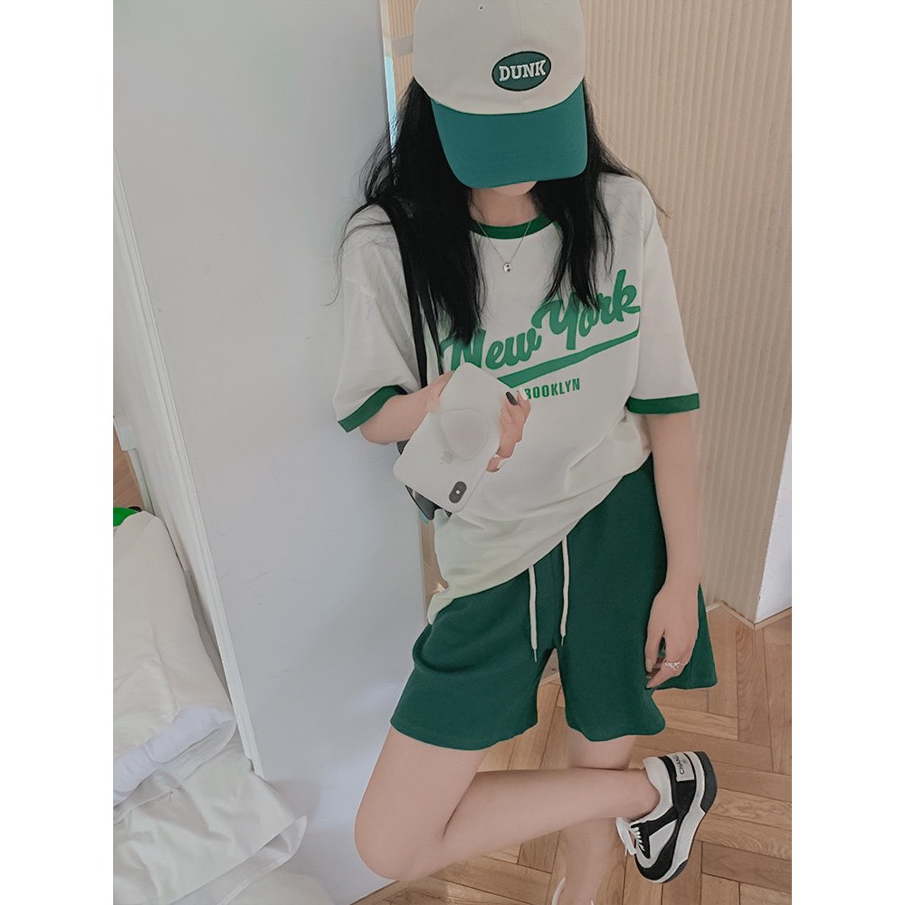 Bộ đồ thun NEW YORK 100% cotton nhiều màu ulzzang basic - Made by Fiin