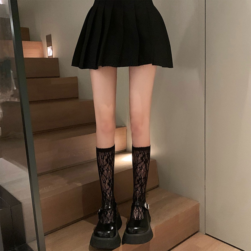 Tất Lưới Mỏng Phối Ren Họa Tiết Hoa Phong Cách Lolita Thời Trang Mùa Hè Cho Nữ