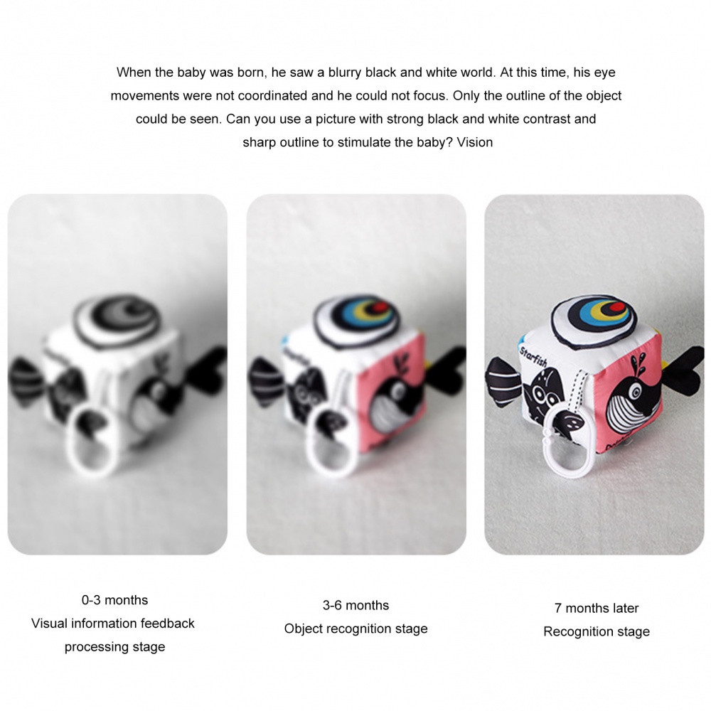 Đồ chơi treo xe đẩy màu đen và trắng cho trẻ sơ sinh từ 0-12 tháng tuổi