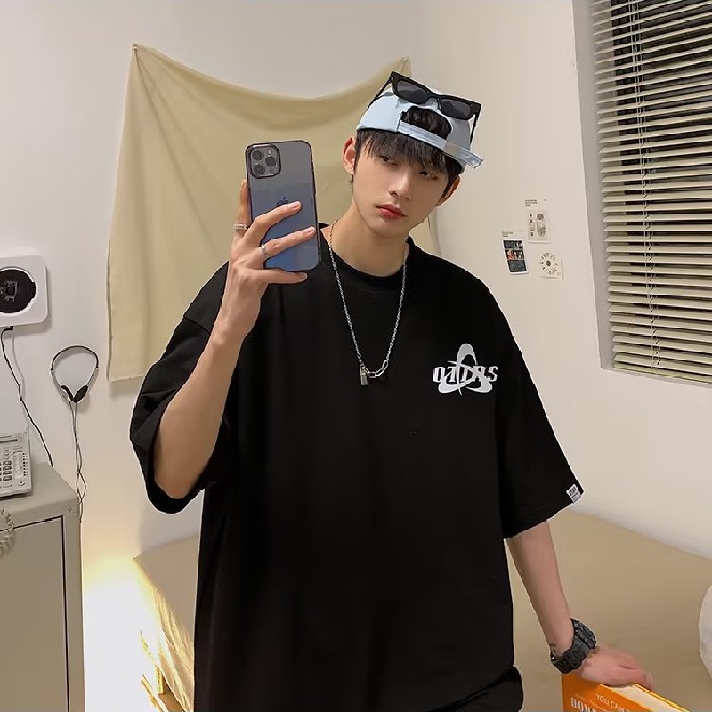 Áo Thun Dáng Rộng In Họa Tiết Phong Cách Nhật Bản Thời Trang Mùa Hè Cho Nam Và Nữ Size M-8XL