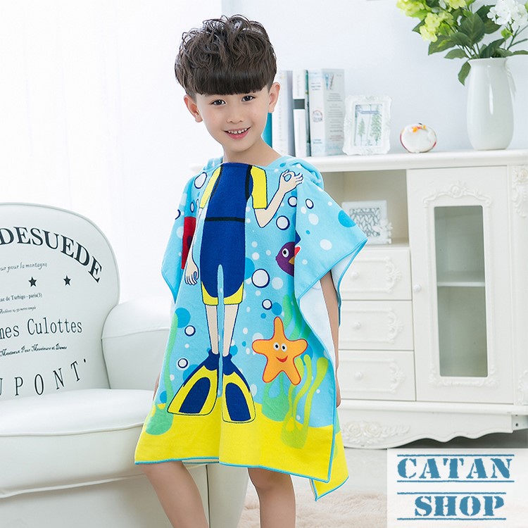 KHĂN CHOÀNG, ÁO CHOÀNG TẮM BIỂN, ĐI BƠI BÉ TRAI CUTE HOẠT HÌNH XINH XẮN DỄ THƯƠNG - BB14-ACTB-Tr