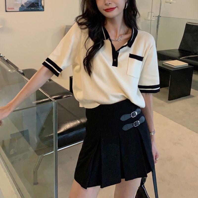 Áo thun croptop COZOKC tay ngắn dáng rộng phong cách Hàn Quốc