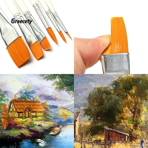 Bộ 6 cây cọ vẽ tranh màu nước/màu acrylic/màu sơn dầu chuyên nghiệp cho họa sĩ