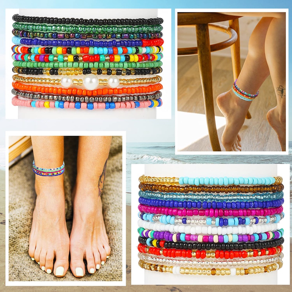 Lắc Chân Chuỗi Hạt Handmade Nhiều Màu Phong Cách Bohemian Thời Trang Cho Nam Và Nữ