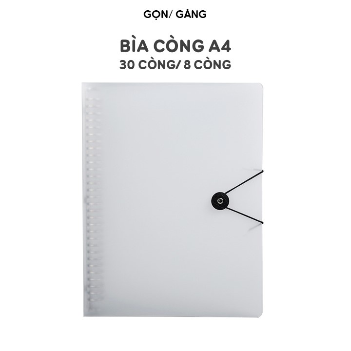 Binder bìa sổ còng A4 làm sổ lưu trữ tài liệu 30 còng 8 còng lỗ tròn thay thế ruột đựng giấy tờ hồ sơ sổ tay ghi chép