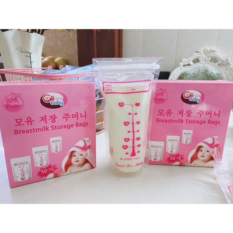 Hộp 50 túi trữ sữa mẹ 250ml GB baby (Hàn Quốc)