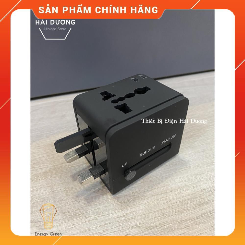 Ổ cắm điện quốc tế du lịch đa năng OC-122 2 cổng USB Travel AC Adapter - Có Video - BH 1 năm - Energy Green Lighting