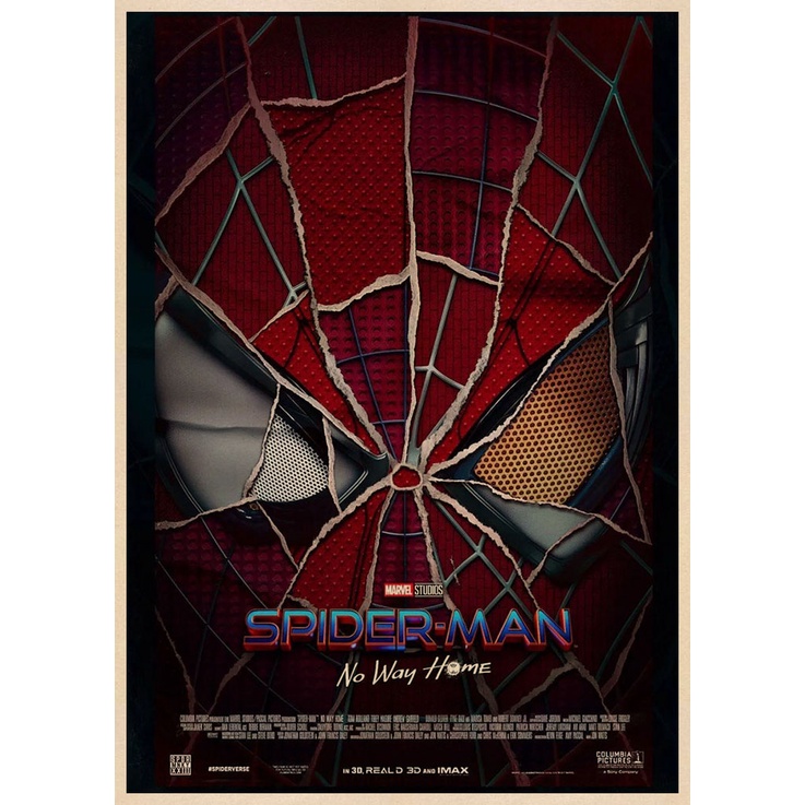 Poster dán tường hình người nhện phong cách retro