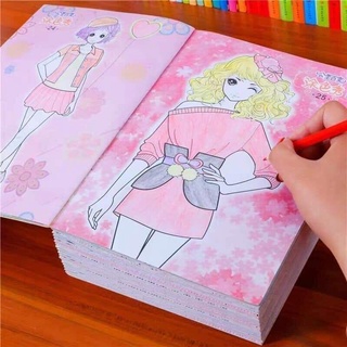 Sét 6 quyển tô màu công chúa+vỉ màu 12 bút