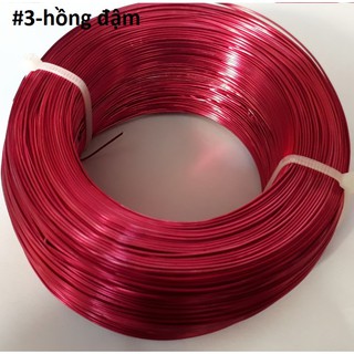 0.5/1kg Dây nhôm màu Hồng đậm số 3 đủ size 0.8/1/1.5/2mm uốn bon sai, trang sức, cây cảnh