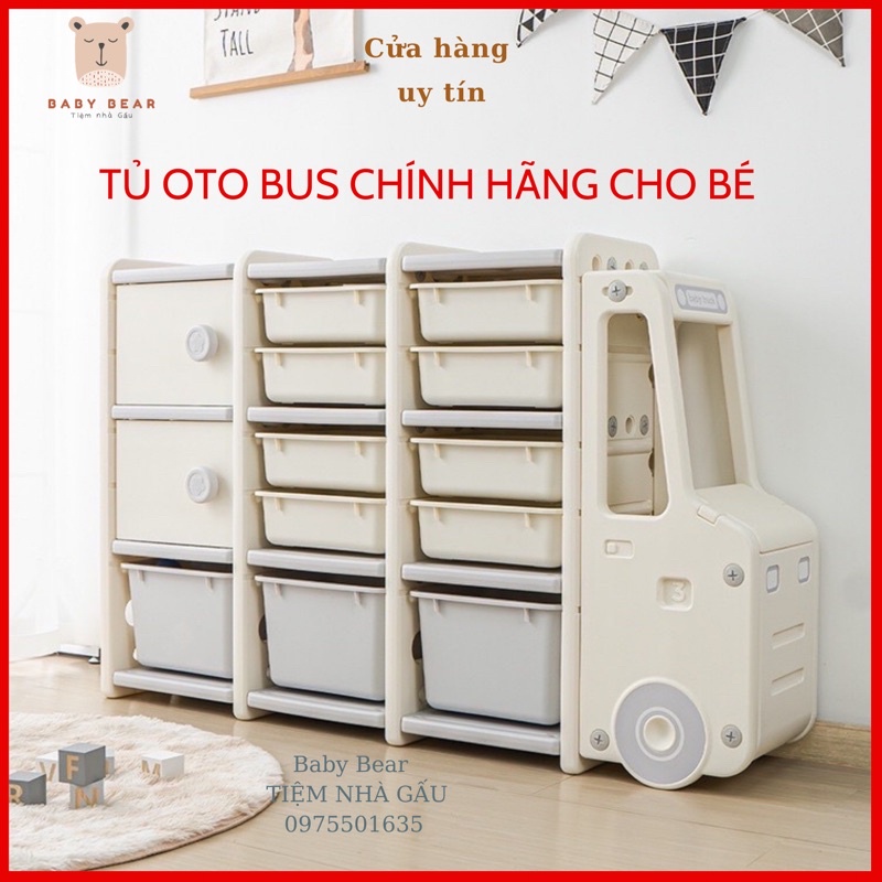 Tủ Oto Bus phong Cách Hàn Quốc đựng đồ chơi, quần áo có bánh xe đựng đồ ngăn nắp cho mẹ và bé Chính hãng Baby Pods