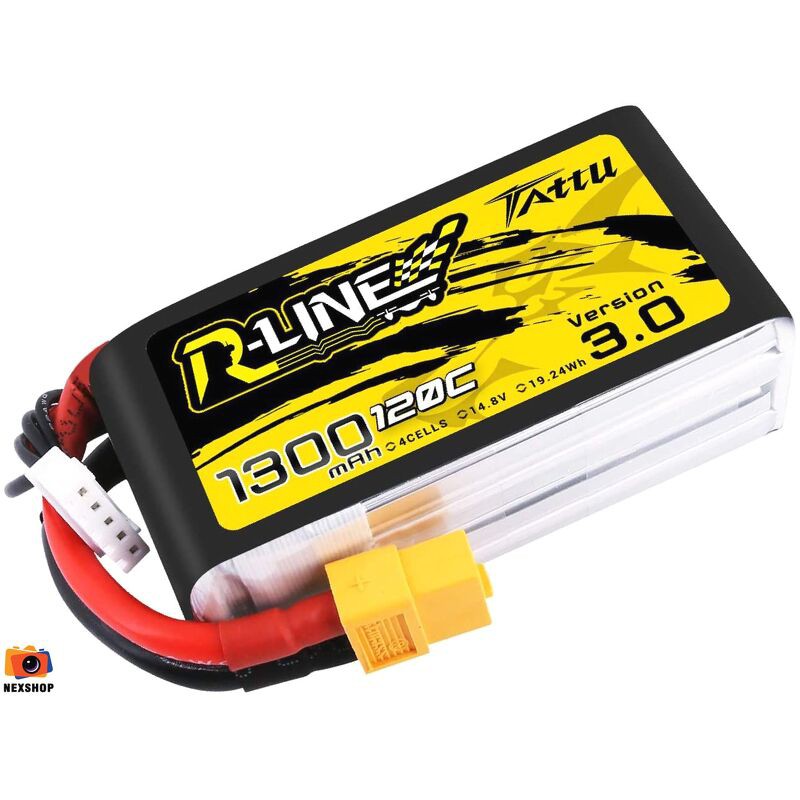 Pin Lipo cho máy bay xe hơi điều khiển Tattu R-Line Version 3.0 1300mAh 14.8V 120C 4S1P