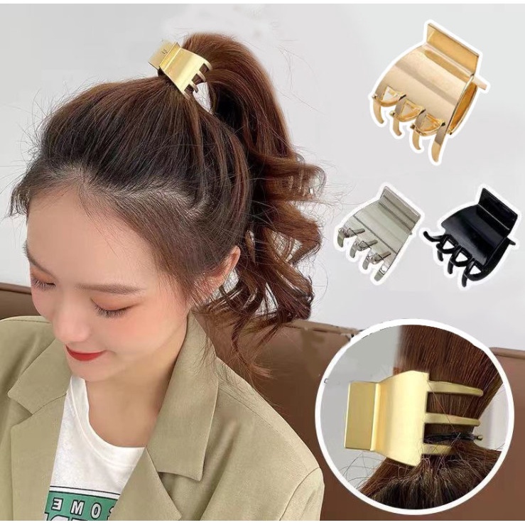 Kẹp búi tóc nữ sành điệu thiết kế mới - cặp tóc hình học bằng kim loại cao cấp đa năng