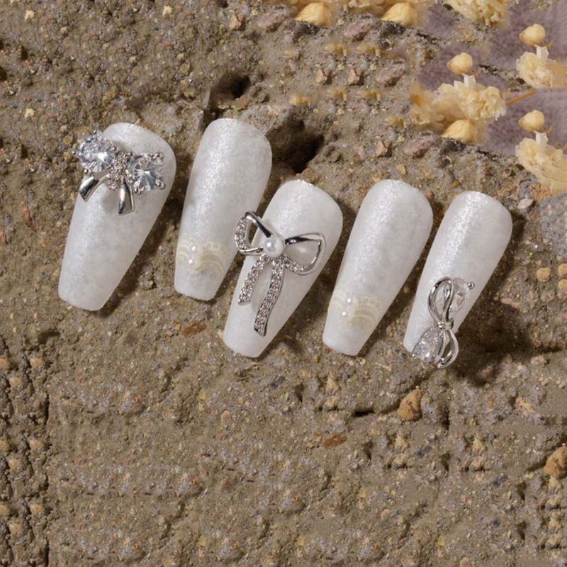 Charm nơ,charm tim cao cấp đính móng tay