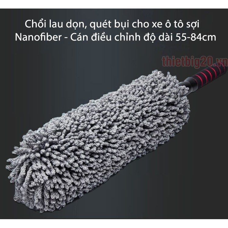 [DEAL HOT] Chổi lau dọn, quét bụi cho xe ô tô sợi Nanofiber GRX17 - Cán điều chỉnh độ dài 55-84cm