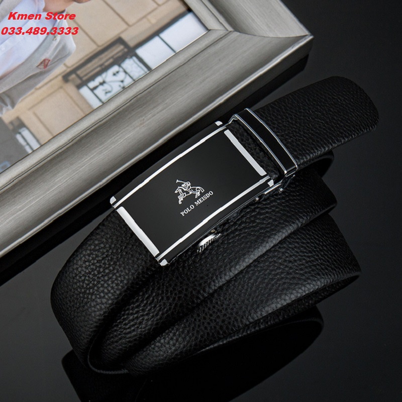 Thắt Lưng Nam Dây Nịt Nam Da Bò Thật Cao Cấp Full Hộp POLO MEISDO Sang Trọng PL26
