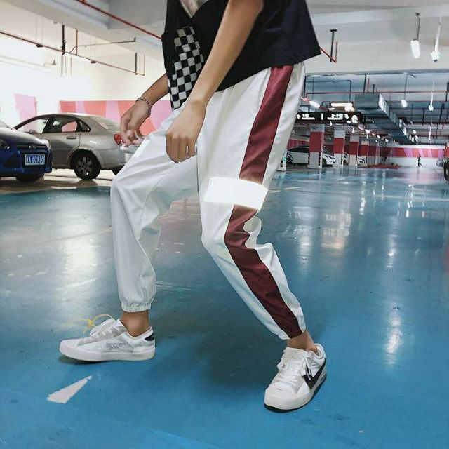 Quần kaki jogger rót sọc phản quang unisex l1 (kèm ảnh thật)