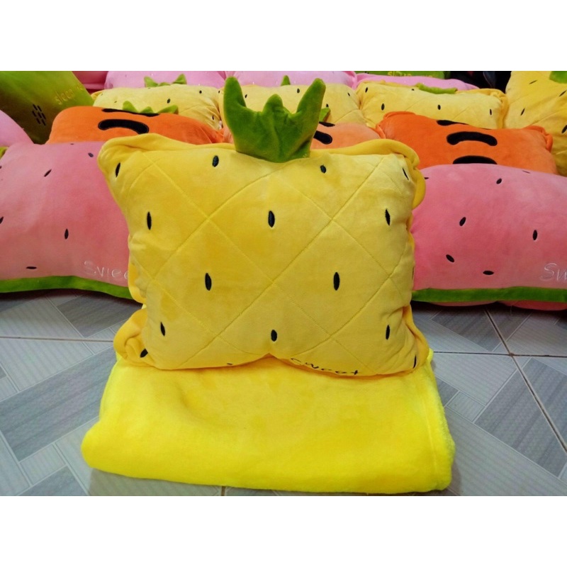 Chăn gối văn phòng, Gối kèm mền, Gối kèm mền trái cây 3 trong 1 [hàng loại1]