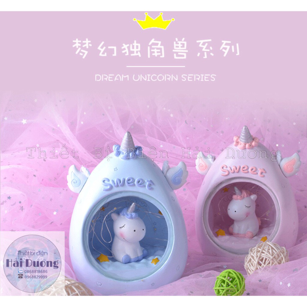 Đèn ngủ kỳ lân đáng yêu TN18119 có dây treo tiện lợi - trang trí căn phòng vintage decor siêu dễ thương tiết kiệm giá rẻ