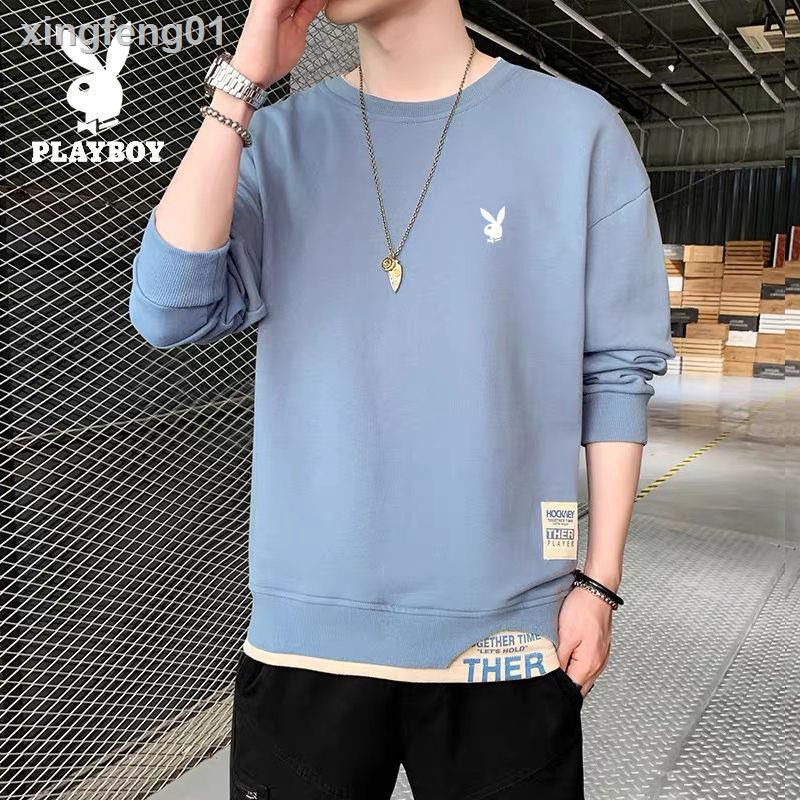 Playboy Áo Sweater Cổ Tròn Giả Nhiều Lớp Thiết Kế Trẻ Trung Cho Nam