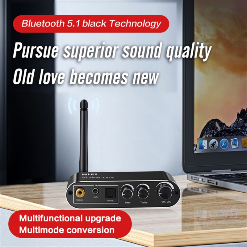 Digital to Analog Audio DAC Converter Adapter Digital SPDIF Optical Coaxial sang 3.5mm 3.5 AUX Jack RCA L / R Bộ thu Bluetooth 5.0