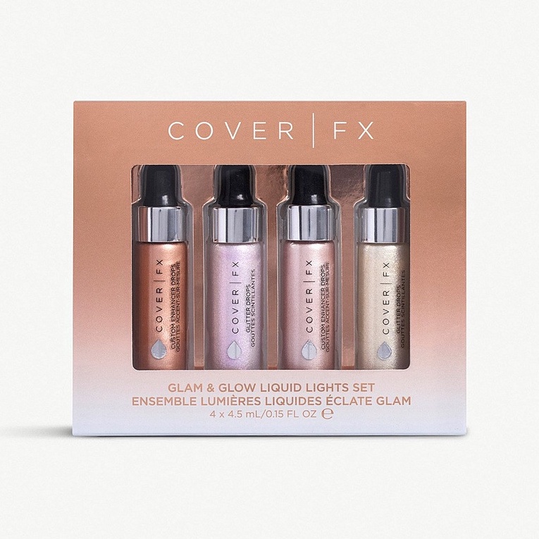 Kem Bắt Sáng Cover FX Glam &amp; Glow Liquid Lights Set Limited Edition Holiday(4,5ml x 4 chai)