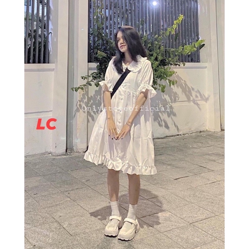 Váy babydoll 🦋 có cổ dáng xòe đầm dành cho các cô nàng tiểu thư bánh bèo | BigBuy360 - bigbuy360.vn