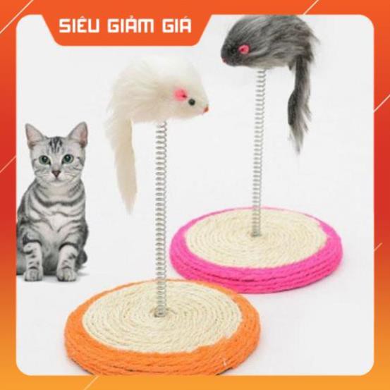 [GIẢM GIÁ] Bàn cào móng có chuột đồ chơi cho mèo xả stress - mài móng - petshop số 01