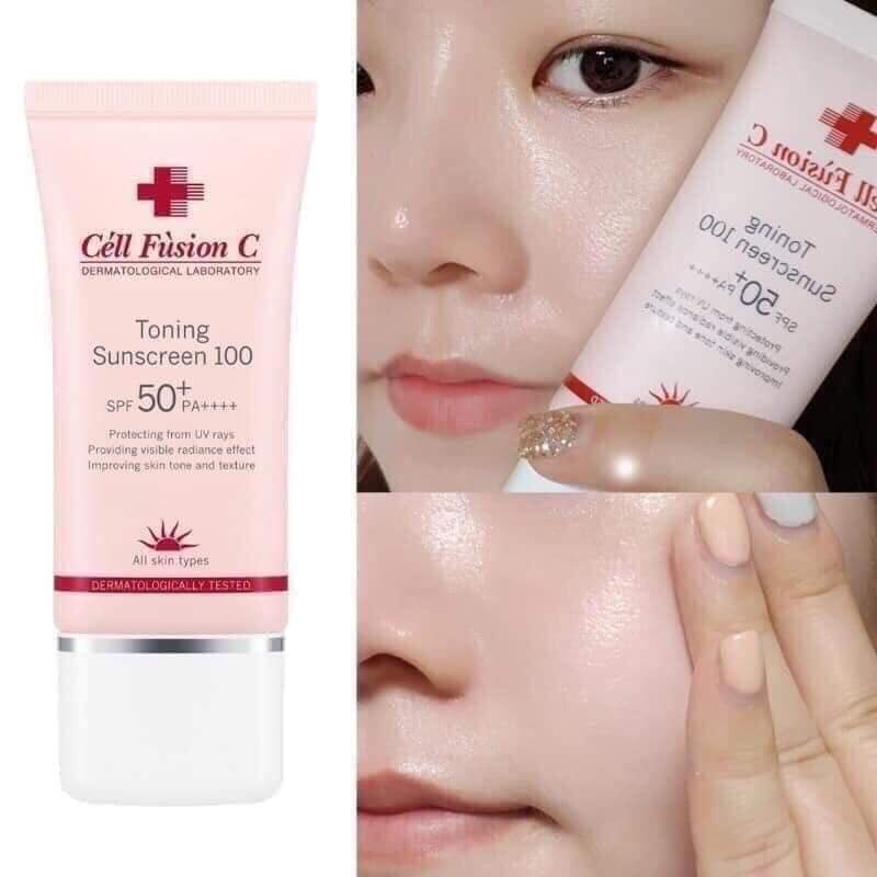 [SALE SỐC] Kem chống nắng Toning Suncreen SPF50+ Cell Fusion C Hàn Quốc Nâng Tông Da Tự Nhiên (10ml/ 35ml/ 50ml)