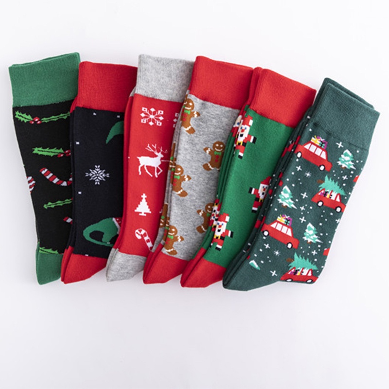 Youyo Vớ Cotton In Họa Tiết Giáng Sinh Nhiều Màu Sắc Vui Nhộn Cho Nam