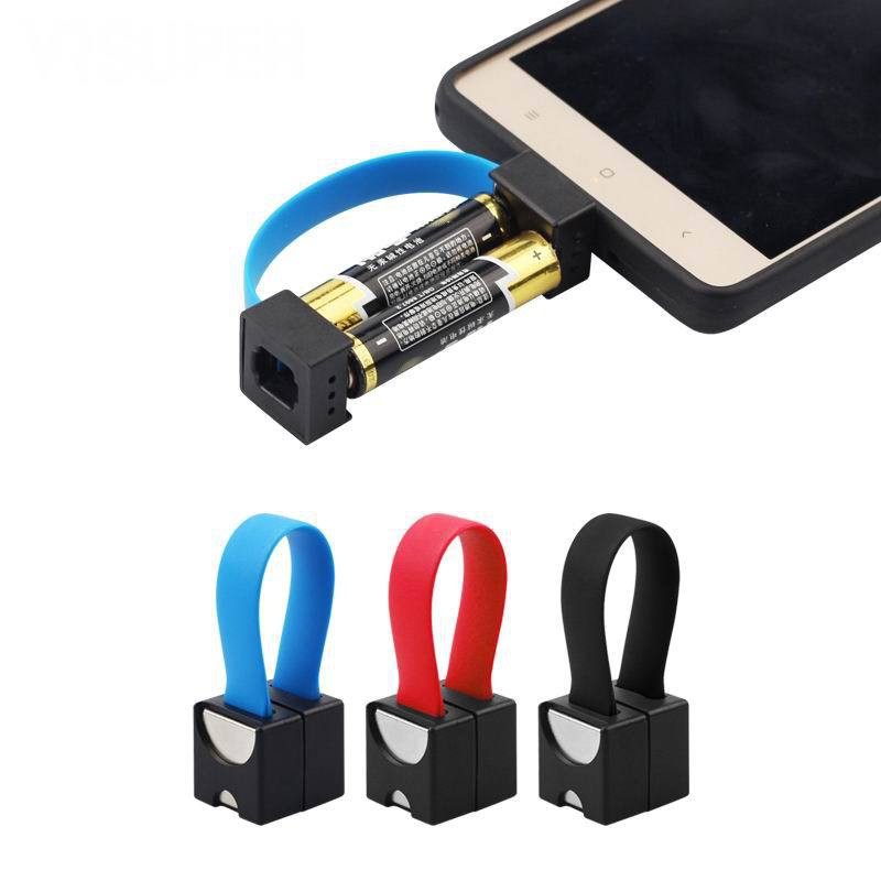 Sạc dự phòng - Bộ sạc dự phòng mini móc khóa - Đầu vào micro usb sạc dự phòng mini pin AA tiện dùng và an toàn