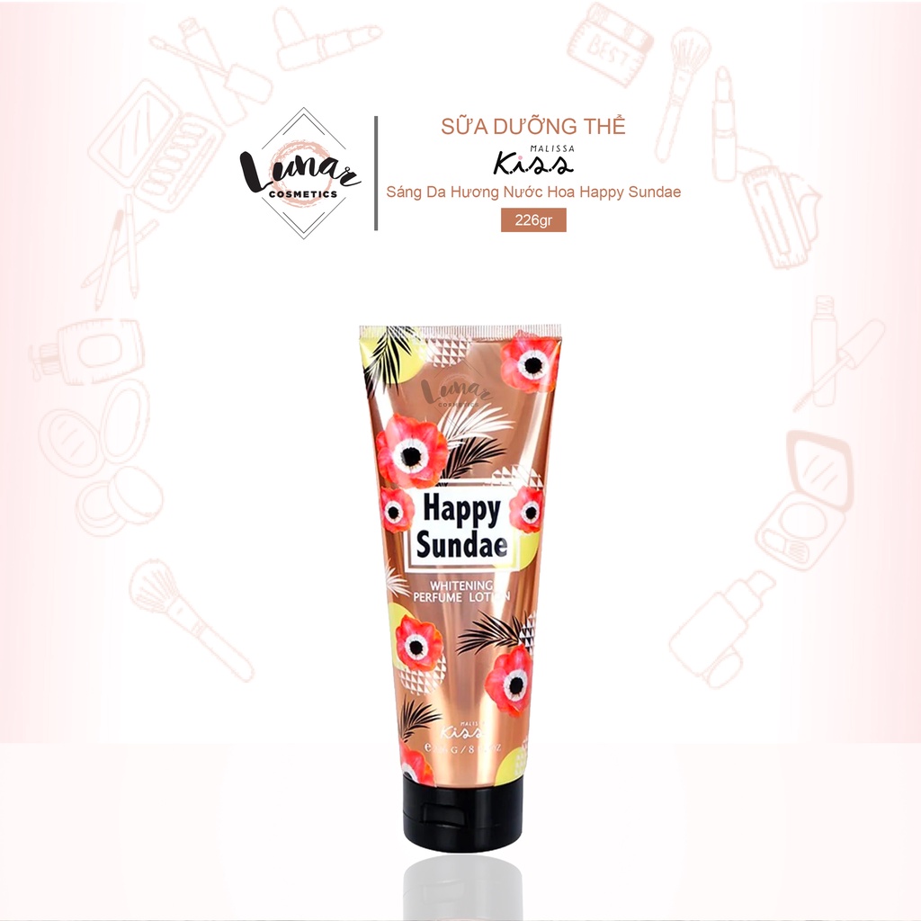 Sữa Dưỡng Thể Sáng Da Hương Nước Hoa Malissa Kiss Happy Sundae 226gr