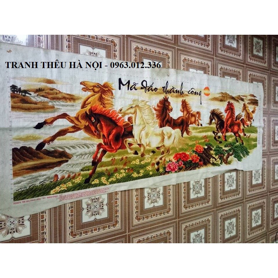 Tranh thêu thành phẩm Mã đáo thành công 222574 - 222x83cm