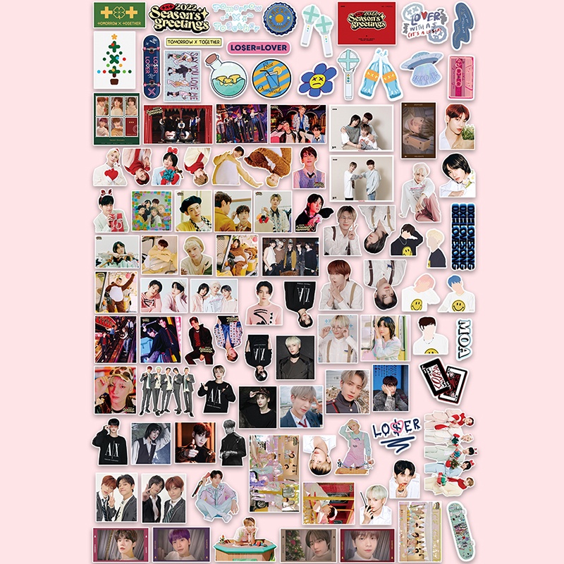 Bộ 100 Sticker Dán Hình TXT 2022 Trang Trí