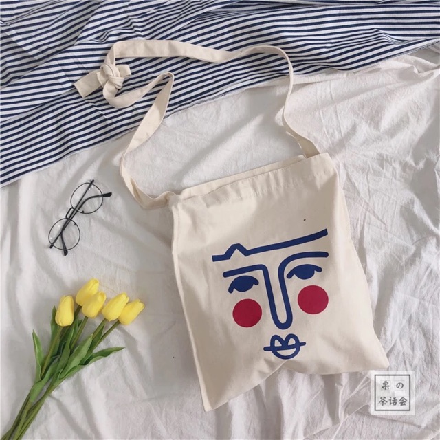 TÚI TOTE VẢI MẶT NGƯỜI MÁ ĐỎ LẠ HOT GIRL STYLE MỚI🥇