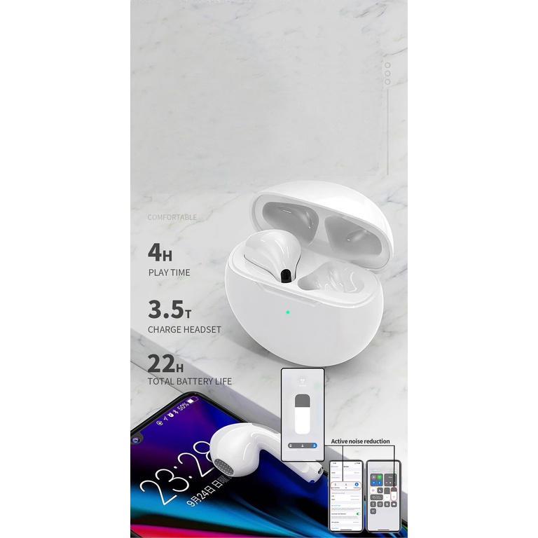 TAI NGHE BLUETOOTH PRO6 ĐỔI TÊN CHECK SETING