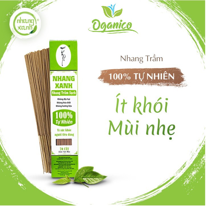 Nhang xanh trầm hương sạch an toàn ít khói dùng cho phòng máy lạnh Hộp 70 cây dài 30cm NX70