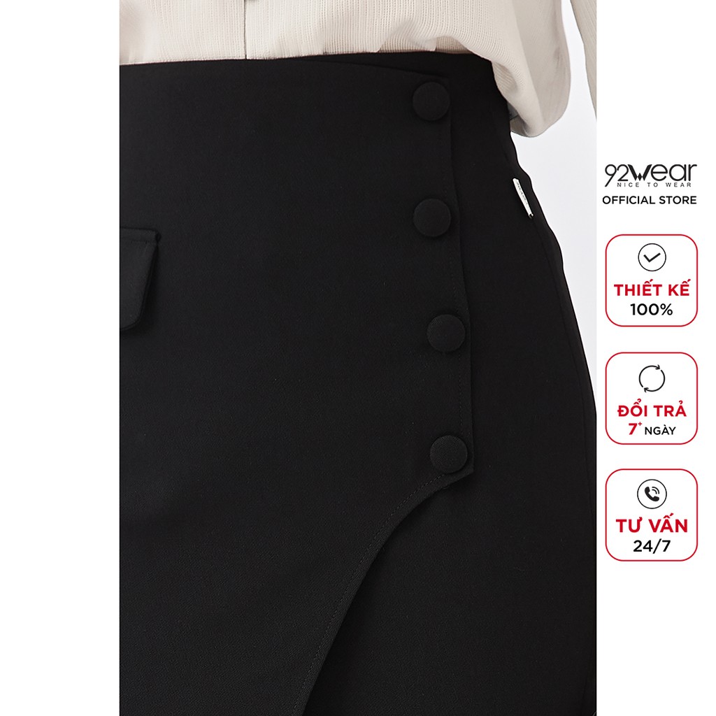 Chân váy dài công sở 92WEAR vạt chéo xẻ tà tôn dáng JDA1702 | BigBuy360 - bigbuy360.vn