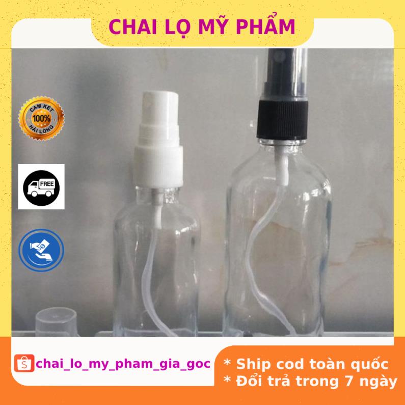 Chai Xịt Phun Sương ❤ GIÁ TỐT NHẤT ❤ Chai xịt phun sương Thủy Tinh 50ml,100ml, phụ kiện du lịch