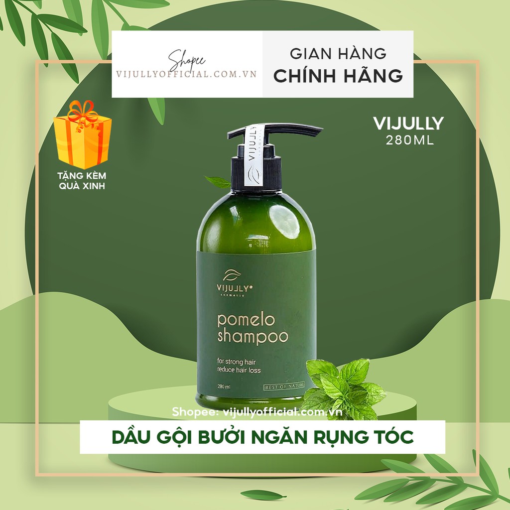 [Mã 155FMCGSALE giảm 7% đơn 500K] Dầu gội bưởi Vijully ngăn rụng tóc hiệu quả sau 2-3 tuần sử dụng, tặng kèm quà xinh