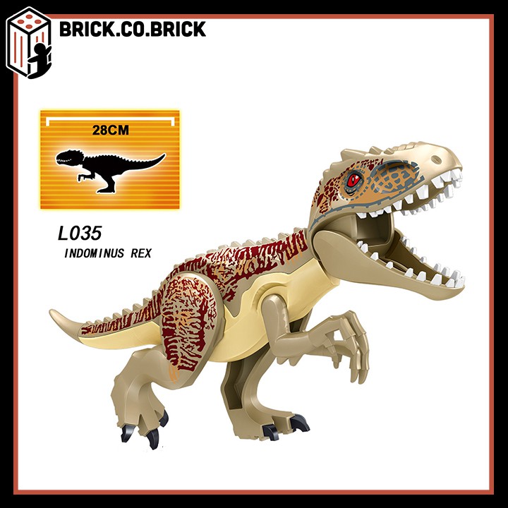 Đồ chơi lắp ráp sáng tạo Mô hình Khủng long Minifig và Non lego Moc Dinosaurs Jurassic Park-T Rex L03-L036