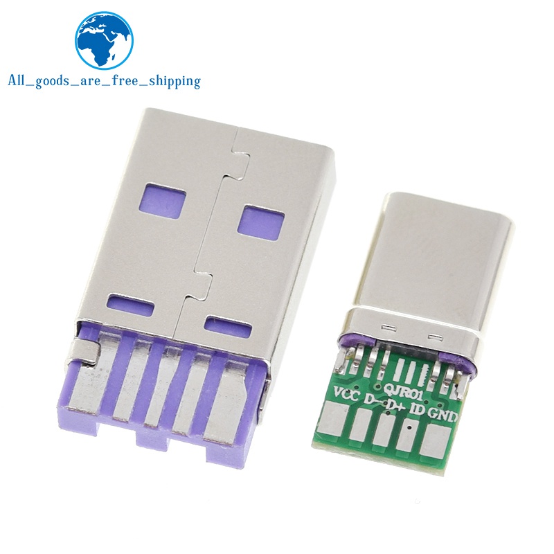 1 Bộ Đầu Nối Sạc Nhanh Type-C USB 65W 5A PCB + Type A 5Pin
