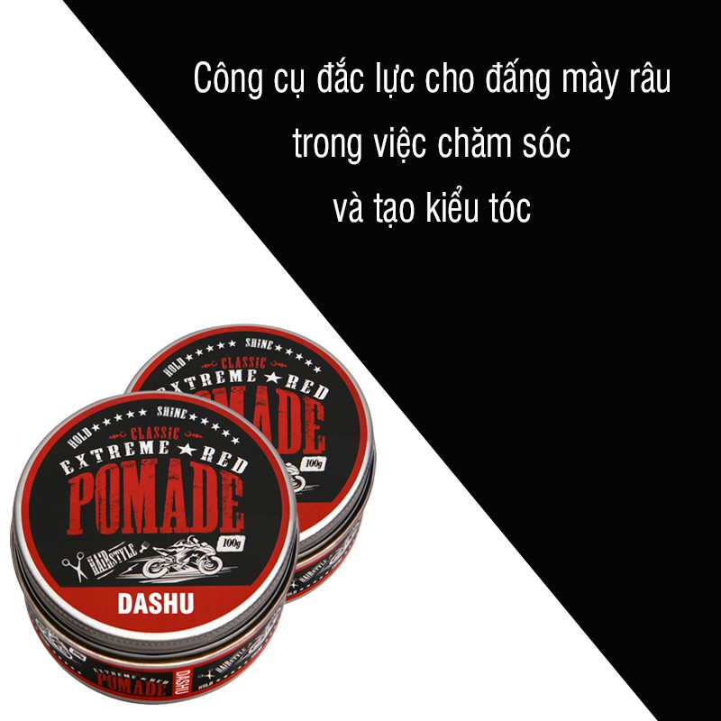 Pomade tạo kiểu tóc sáp vuốt tóc nam Giữ nếp tốt phù hợp cho tóc xoăn DASHU Extreme Red 100g PM03