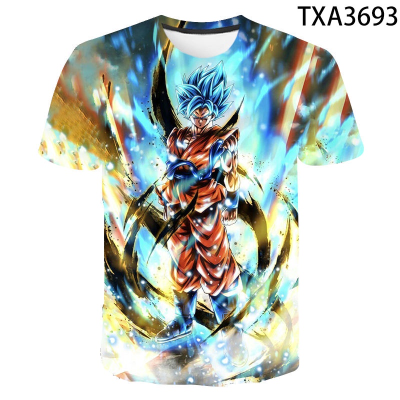 Áo Thun Tay Ngắn In Hình Goku Dragonball 3D Thời Trang Mùa Hè 2023 Cho Bé Trai