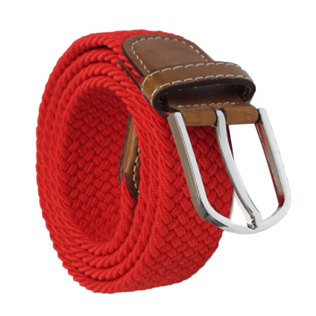 Dây Thắt Lưng Canvas Dệt Kim Co Giãn Khóa Hợp Kim Unisex
