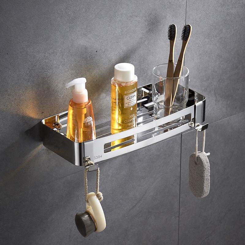 Combo 4 món phụ kiện Vắt khăn dày, kệ thẳng, kệ cốc, lô giấy inox sus 304 cao cấp