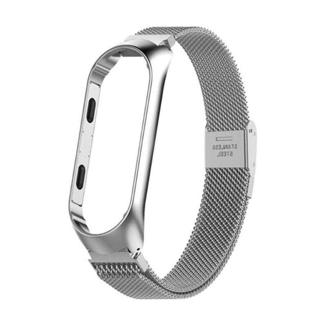 Dây đồng hồ miband 4 kim loại màu bạc